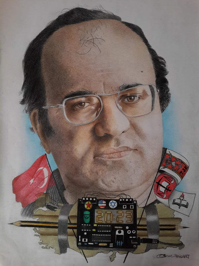 En son yaptığım Renkli Kurukalem UĞUR MUMCU Portre çalışması. Nasıl olmuş :) ?