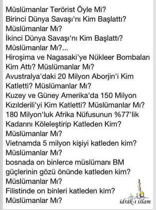 Müslümanlara Terörist diyenlere cevabımız?