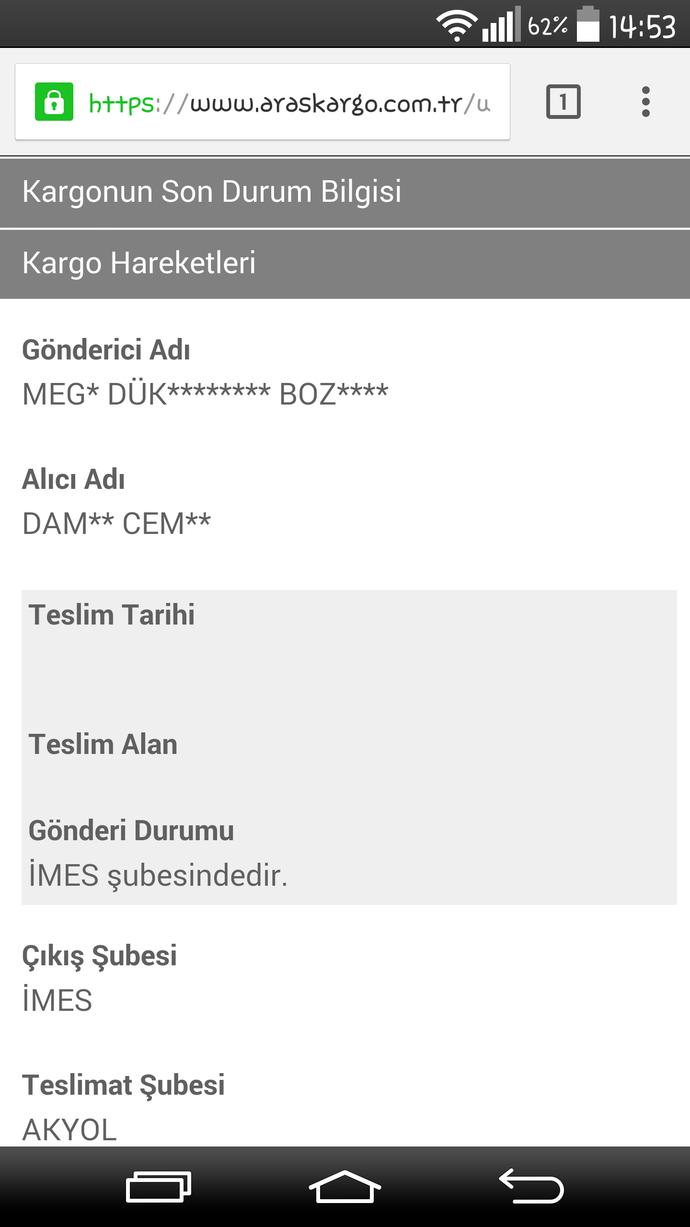 Aras Kargodan garip bir kargo gonderiliyor?