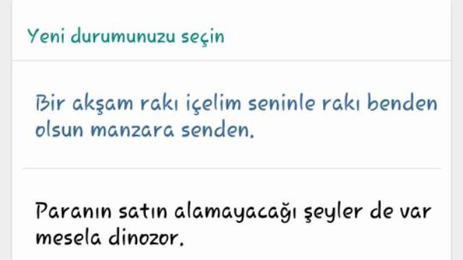 WhatsApp durumunuz?
