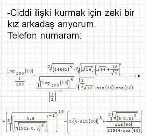 Ciddi ilişki kurmak için zeki bir kız arkadaş arıyorum. Numaram Fotoğrafta. :D ?