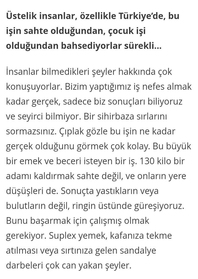 Wwe hakkında ne düsünüyorsunuz ?