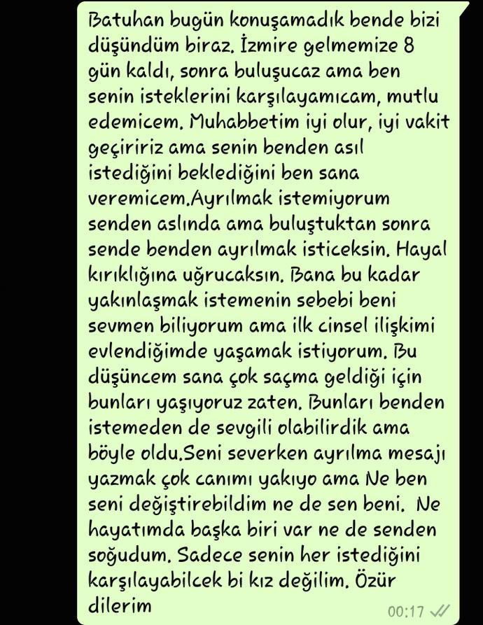 İstemememe rağmen ayrılıyorum. Mesaj bu. Haklımıyım?