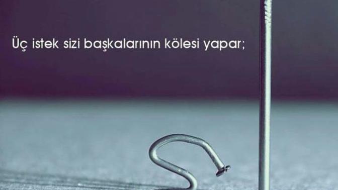 Üç istek sizi baskasinin kölesi yapar.. Sizce bu üç istek nedir?