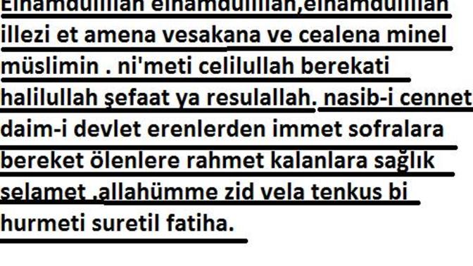 Yemek dua'sı bilmeyen varmı?