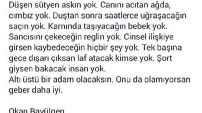 Okan bayülgen sözde bunları söylemiş katılıyor musunuz :D?