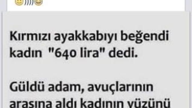 Kırmızı ayakkabıyı beğendi kadın?