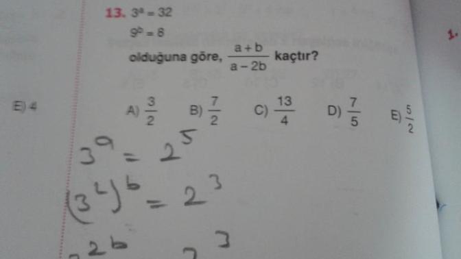 Üslü sayılarda denklem ve eşitliğini çözemiyorum?