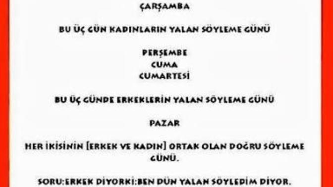 Zor soru isteyenlere gelsin , bir tane daha zeka sorusu?