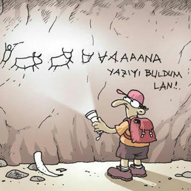 Yaziyi ilk bulan ne yazmis acaba bilen var mi?