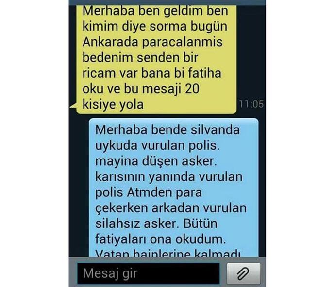 Ölü birinden mesaj geldi?