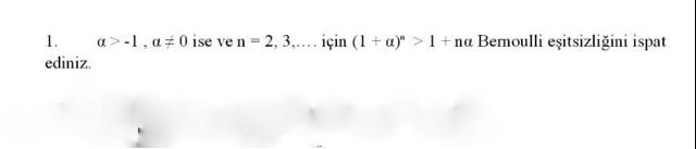 Bernoulli eşitsizliği çözebilicek olan?