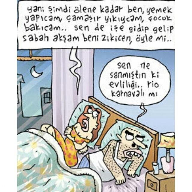 Karikatur herseyi acikliyor. Evlilikte cinsellik hayaller ve gercekler?