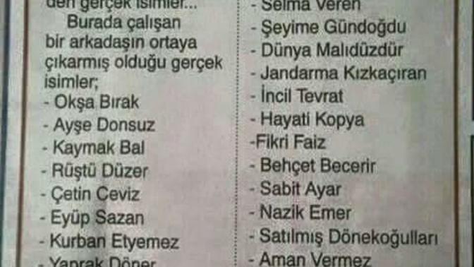 Komik isim ve soyadları (resimli gerçek ) :D?