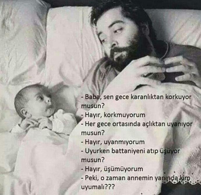 Peki annenin yaninda kim uyumalı :) :) ?
