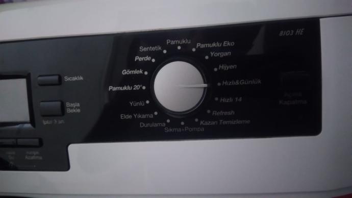 Çamaşır makinesinde %100 pamuk gömlek hangi seçenekte yıkanır?