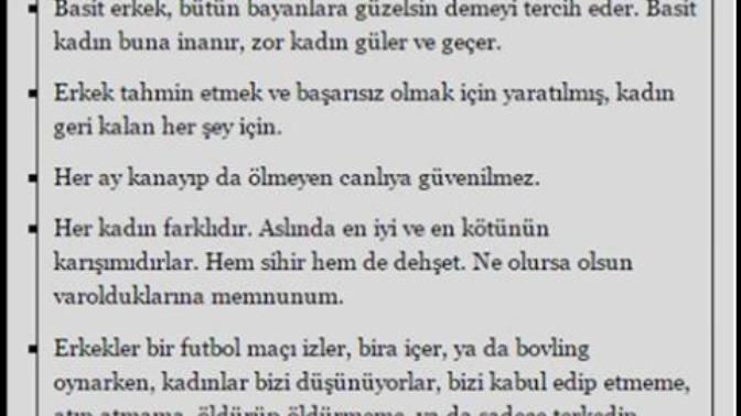 Kadınlar hakkında yapılan tespitler, ne düşünüyorsunuz?