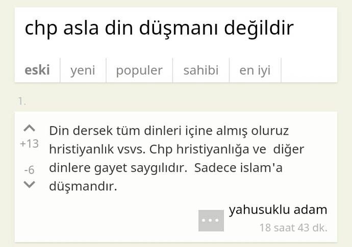 CHP din düşmanı değil, değil mi?