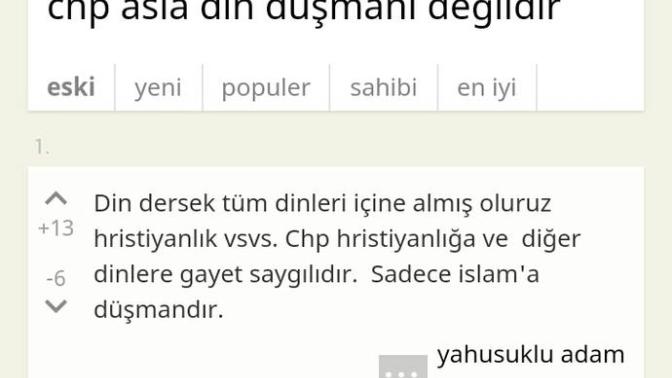 CHP din düşmanı değil, değil mi?