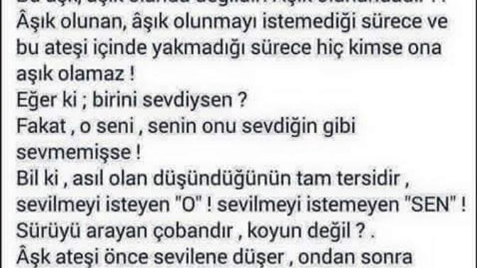 Bir insan bir insana aşık olmuşsa bu aşk aşık olanda değil aşık olunandandır doğrumu sizce?