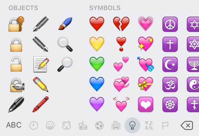iphone boş kalp emojisi