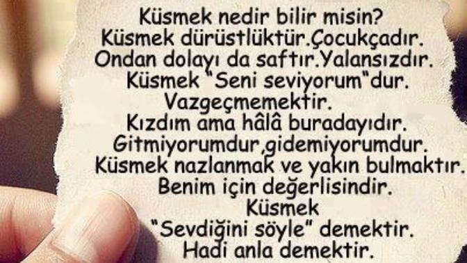 'Küsmek' size neyi ifade eder?