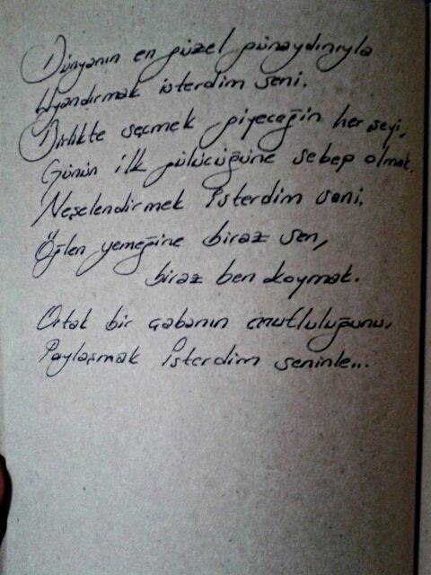 Sevdiğim adama, içinde şiirler olan bir defter hazrladım sizce nasıl olmuş?