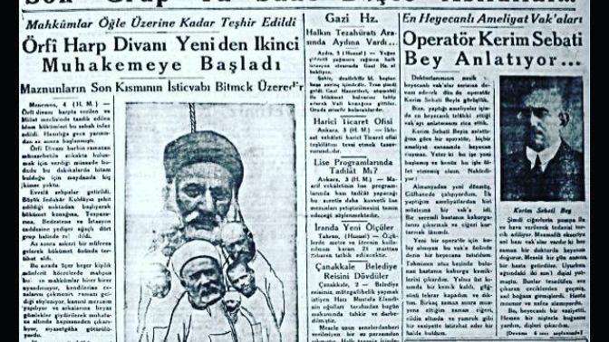 "Salkım salkım asıldı din adamları. Idam sehpalarınin gölgesinde bir cumhuriyet kurmuştu"?