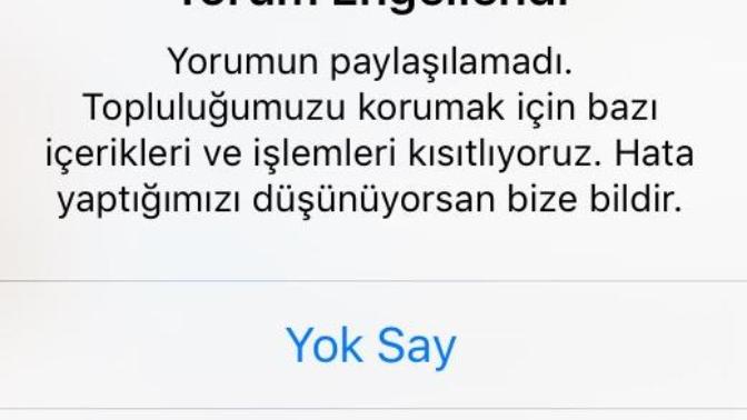 Instagram yorum engeli?