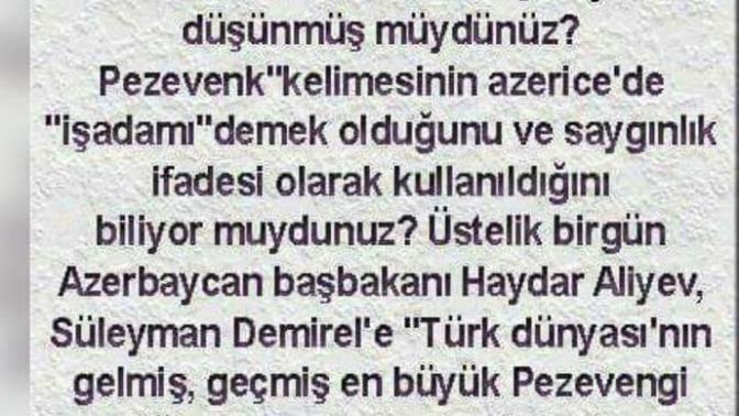 Azericede  p**evenk  kelimesi ne anlama geliyor?