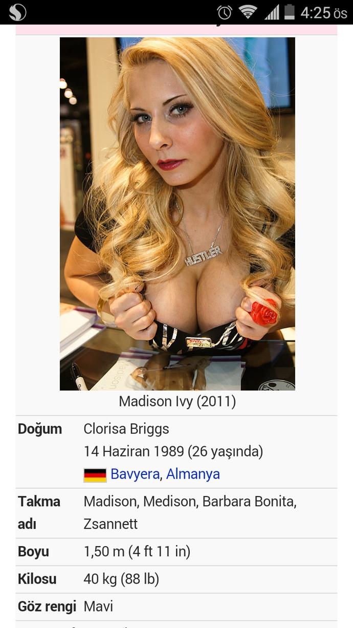 Madison İvy ile iliskiye girsem zevk alir mi benden (kalin kisa aletim var) ?