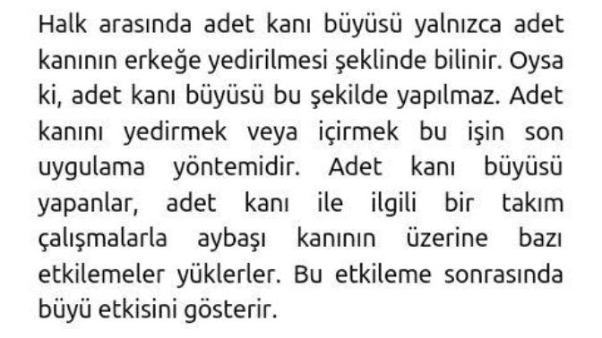 Adet kanı büyüsü diye birşey duydunuz mu?