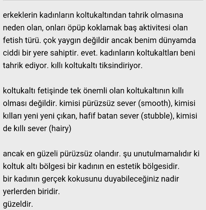 Koltukaltı fetişzmine nasıl bakıyorsunuz? lütfen yorum yapınız (Resimli )?