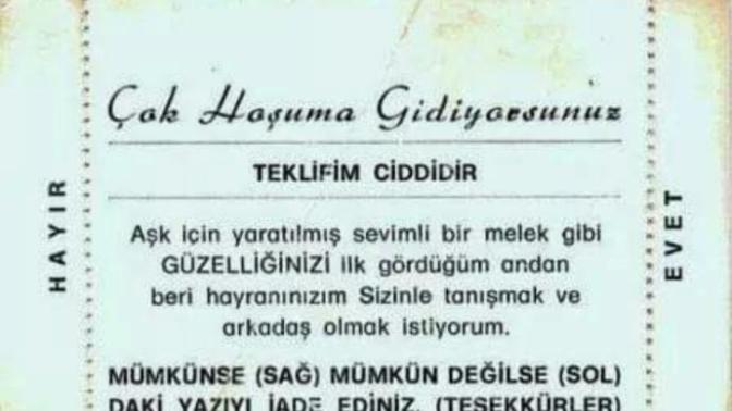 60'lı yıllardan "Arkadaşlık teklifi kartı" sizce ne kadar samimi?