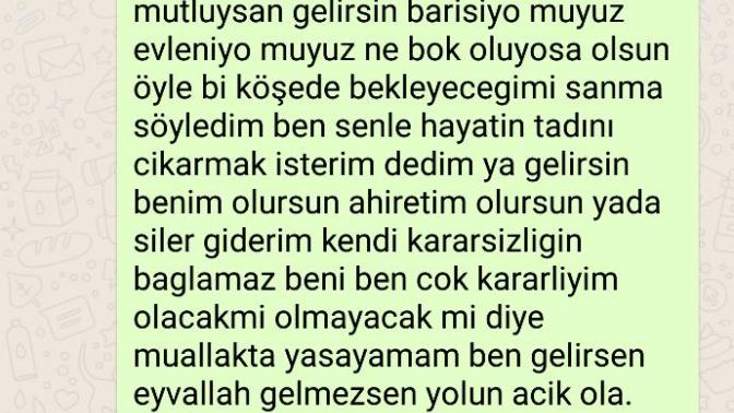 Kafasi karisik olan eski sevgilime bunu yazdim olmus mu?