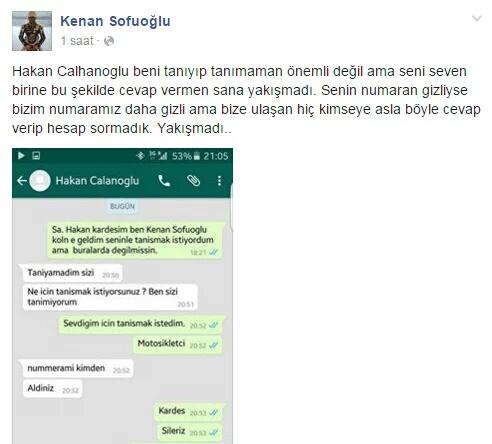 Hakan Çalhanoğlu mu Kenan Sofuoğlu mu Haklı (resimli)?