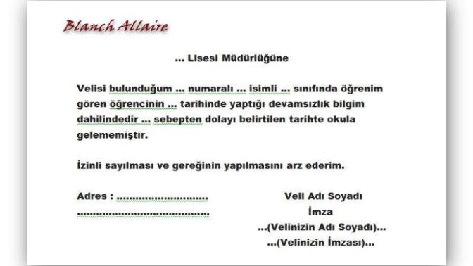 Lisede devamsızlık için veli izni nasıl alınır?