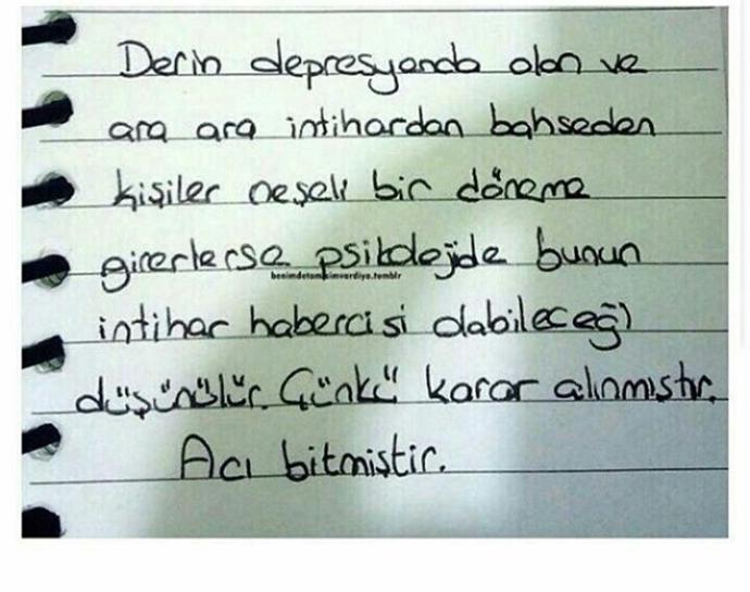 Hiç intihar etmeyi düşündünüz mü? 