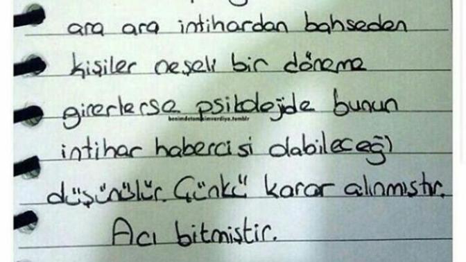 Hiç intihar etmeyi düşündünüz mü?