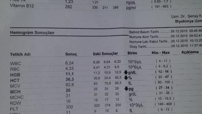 Tahlil sonuçları bakabilir misiniz?