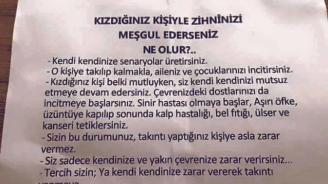 Kızdığınız kişiyle zihninizi meşgul ederseniz ne olur?