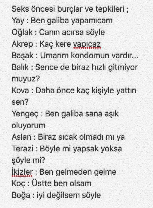 Burçların seks öncesi tepkileri bakın bir :D ?