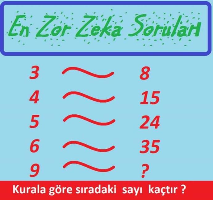 En zor zeka sorusunun cevabını  bilen var mı?