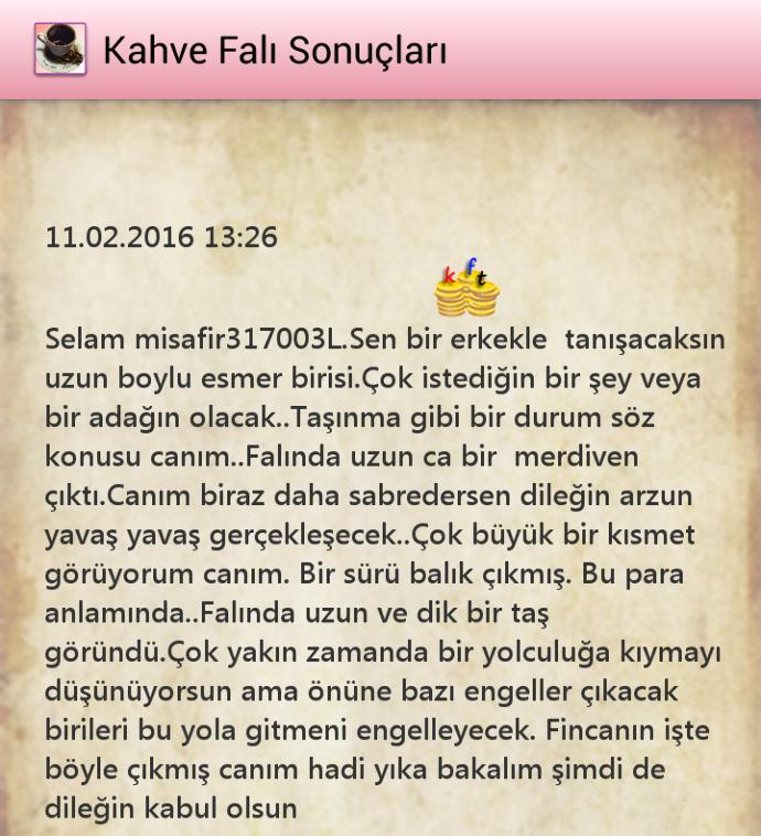 Kahve falı sonucum için ne düşünüyorsunuz? 