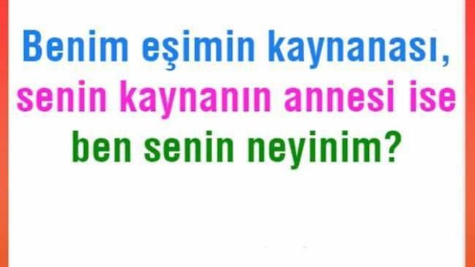 Gecenin zeka sorusu bilen olucak mı bakalım?