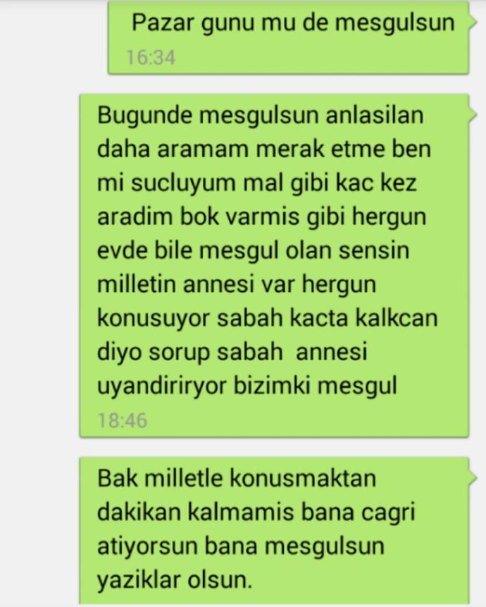Kac kez mesgulum dedi iste anlarim evde ?