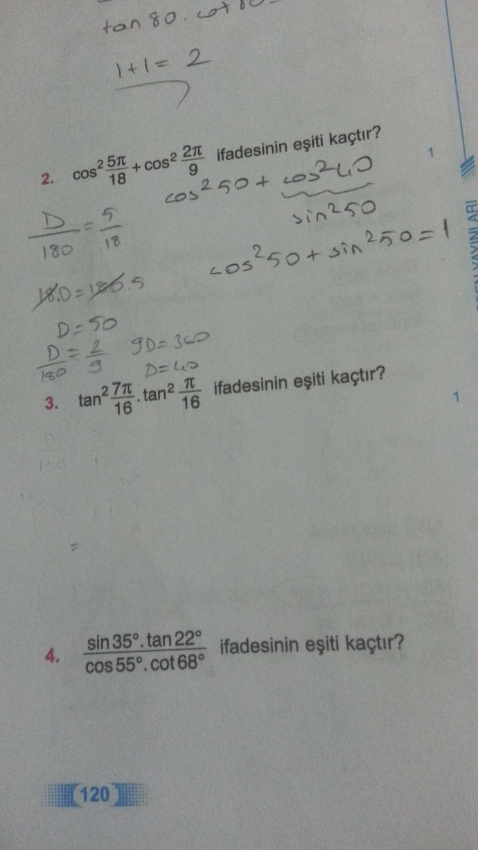Trigonometri çözebilen varsa bakabilir mi?