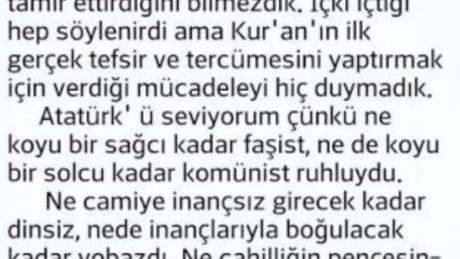 Atatürk ü seviyorum çünkü... ?