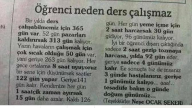 Öğrenciler neden ders çalışmak istemez?