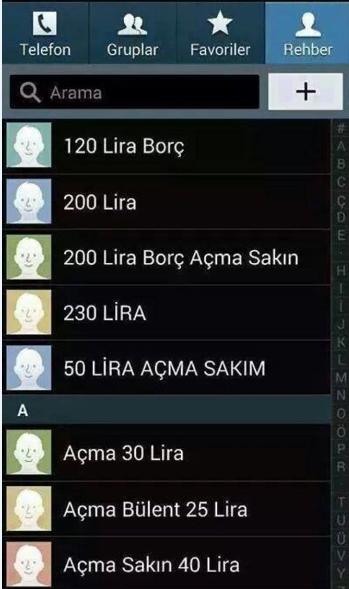 Telefon rehberine böyle kaydetmek ister miydiniz arkadaşlarınızı ?